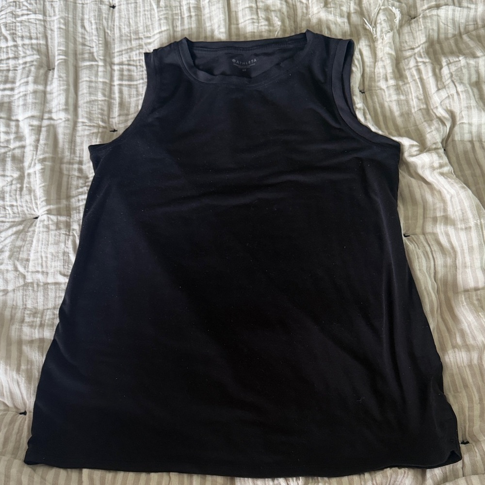 Athleta Black Crewneck Tank Top